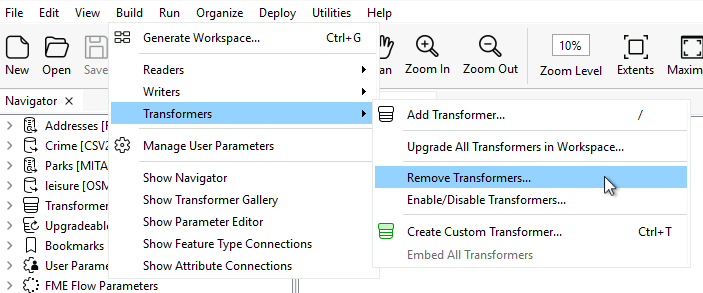 Removing all Loggers using the Tools > Remove menu option